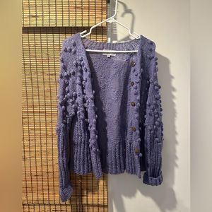 Hand Knit Lavendar Cardigan